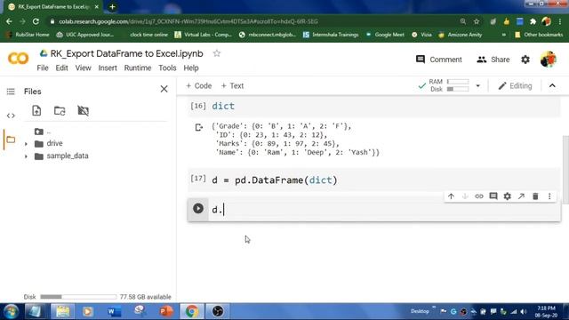 #09 How to Export Data Frame to Excel File? | to_excel function in Pandas | Google Colab | RK смотреть онлайн