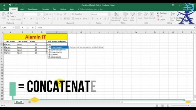 Combine Multiple Call in Excel | Concatenate Excel | Short Excel | MS Excel Tips смотреть онлайн