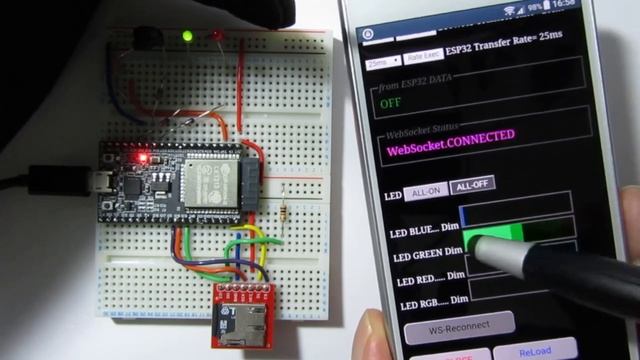 ESP32-DevKitC SmartPhone WebSocket Realtime Communication смотреть онлайн