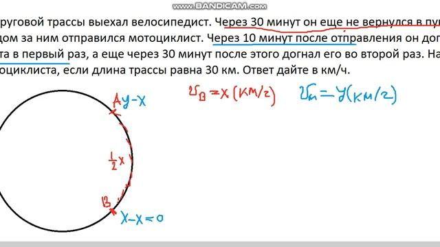 Задача из реального ЕГЭ. Движение по кругу смотреть онлайн