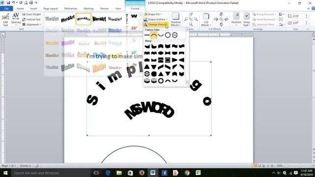 Create simple logo in MS WORD 2010 смотреть онлайн