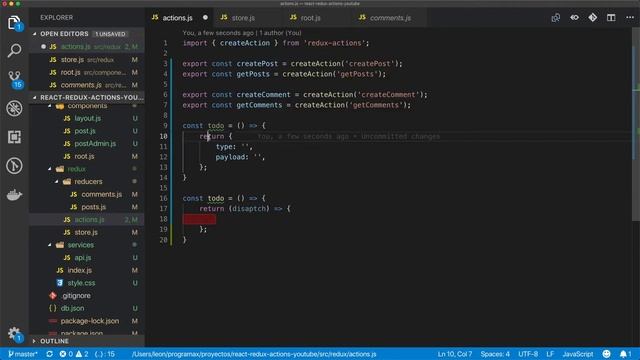 react redux-actions parte 3: acciones asincronas con redux-thunk смотреть онлайн