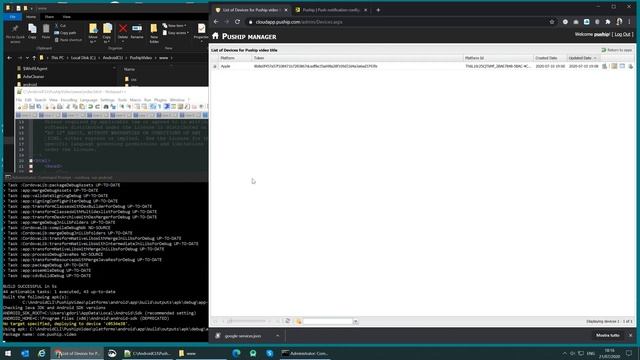 Push notification configuration with Cordova CLI for Android on Windows смотреть онлайн