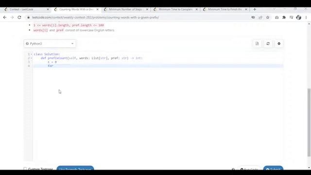 6008. Counting Words With a Given Prefix in Python | Leetcode Solution смотреть онлайн