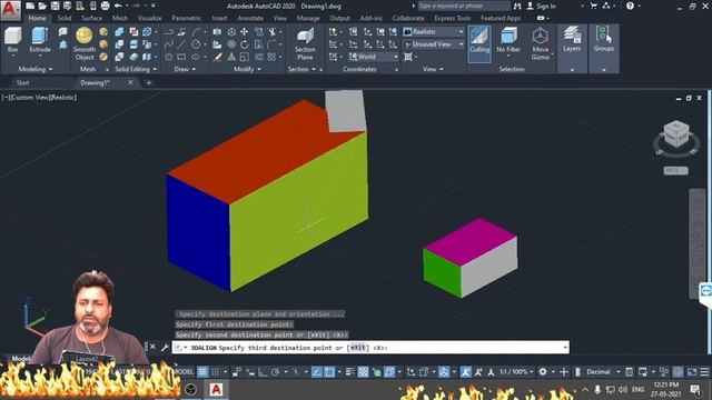 AutoCAD 2021-2022 3d tutorial | How to align in AutoCAD with 3d align command in autocad tutorial смотреть онлайн