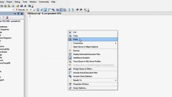 How to import sql database script