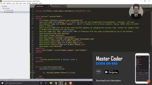 Razorpay Payment Gateway Integration Part - 2 for Automatic Payment in Website & Android app смотреть онлайн