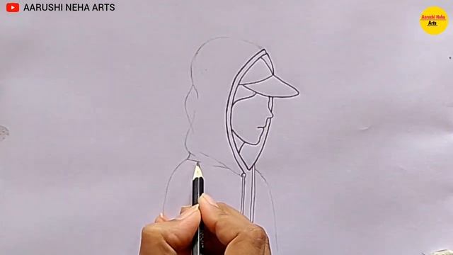 How to draw a boy wearing hoodie step by step | Easy boy drawing for beginners | Aarushi Neha Arts смотреть онлайн