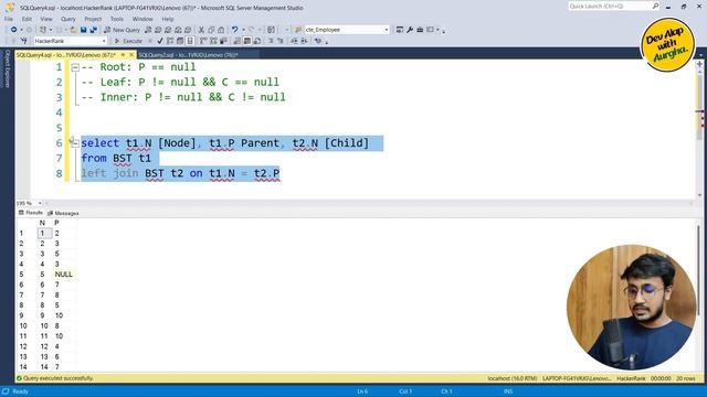 Binary Tree Nodes | HackerRank SQL Problem (English) смотреть онлайн