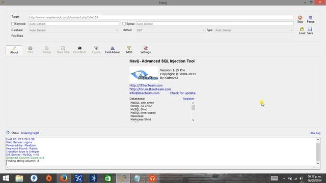 Havij Advanced SQL Injection смотреть онлайн