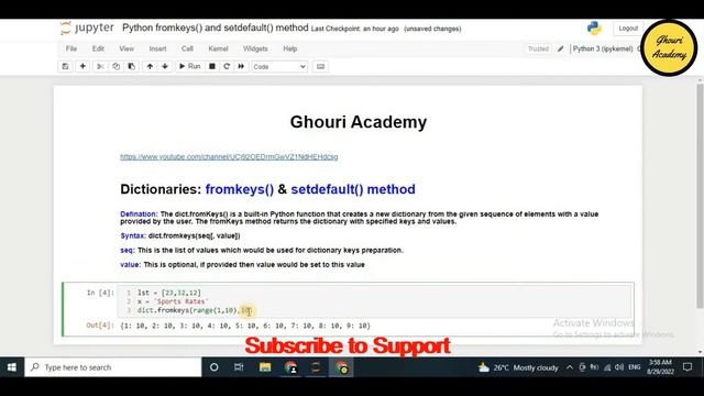 Dictionary method setdefault() and fromkeys() method in Urdu | in Hindi смотреть онлайн