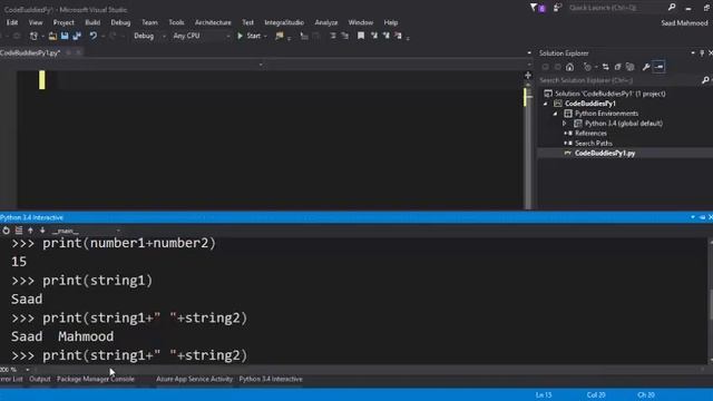VariablesAndDataTypes | Python tools for Visual Studio смотреть онлайн