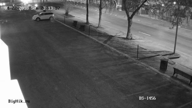 Пример видео с камеры HiWatch DS-I456 ночь переход в ЧБ на 3й минуте