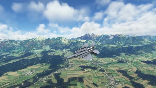 F-15C Eagle flying with the gear extended at Ljubljana, Slovenia | Microsoft Flight Sim смотреть онлайн