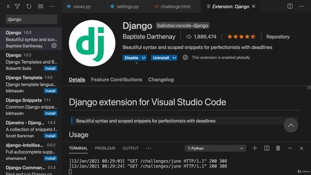 [04]007 The Django Visual Studio Code Extension смотреть онлайн