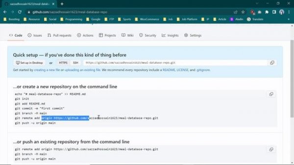 error: remote origin already exists || How to upload a repository in another origin in Github