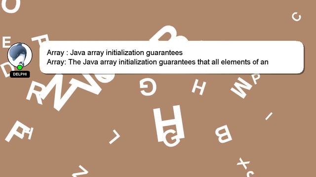 Array : Java array initialization guarantees смотреть онлайн