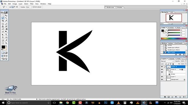 How to Make a K logo in Photoshop 7.0 in Hindi / Urdu. смотреть онлайн