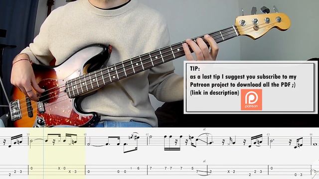 4 Non Blondes - What's Up BASS COVER + PLAY ALONG TAB + SCORE смотреть онлайн