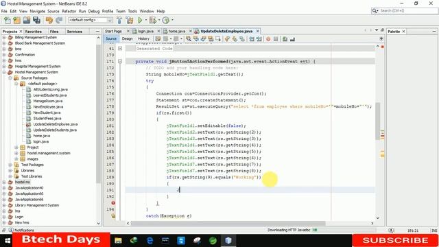 10. Hostel Management System in java - Update & Delete Employee (JFrame, Mysql Database, Netbeans) смотреть онлайн