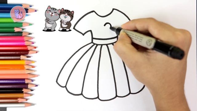 Как рисовать одежду для детей | Bolalar uchun liboslar chizmasi | How to draw dress for children смотреть онлайн