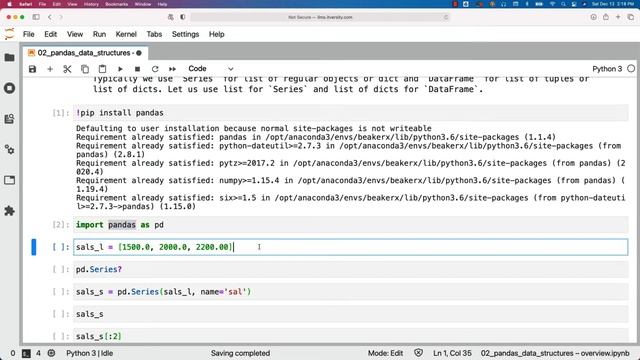 Programming Essentials Python - Overview of Pandas Libraries - Pandas Data Structures смотреть онлайн