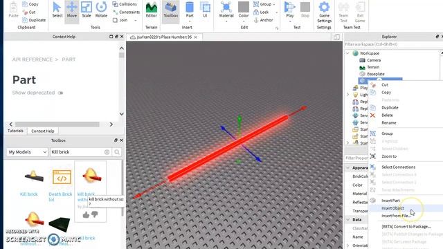 How to make a kill brick ROBLOX STUDIO (Script in desc) смотреть онлайн