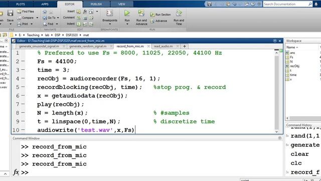 DSP Lab 4/8 || Record, Read and Write audio signals смотреть онлайн