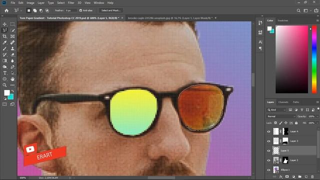 Torn Paper Gradient - Tutorial Photoshop CC 2019 смотреть онлайн