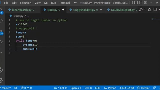 Sum of Digits in the Given Number In Python смотреть онлайн