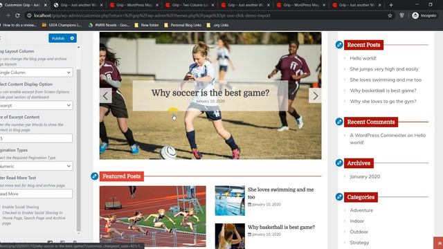 Grip - Free WordPress Magazine Theme Demo Import Options and Customization by Candid Themes смотреть онлайн