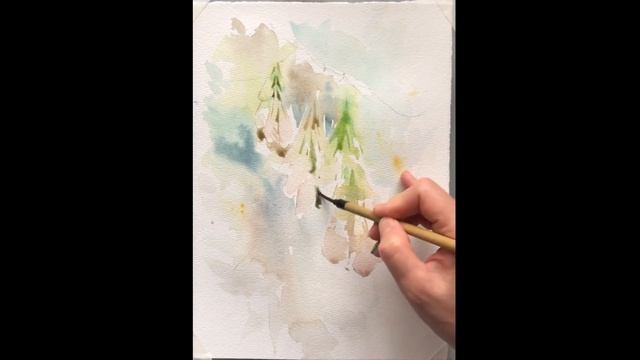 Как рисовать осенний клен, вертолетики | How to draw autumn maple, helicopters #watercolor #акварел смотреть онлайн