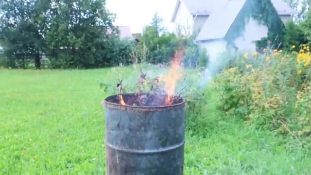Сжигание веток на даче без дыма.