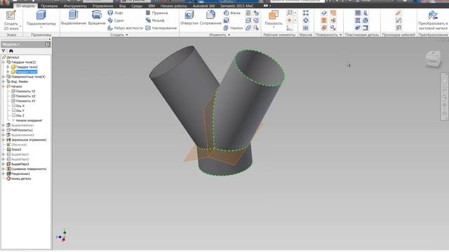 Autodesk Inventor. Построение модели и развертки Y-тройника (штаны) смотреть онлайн