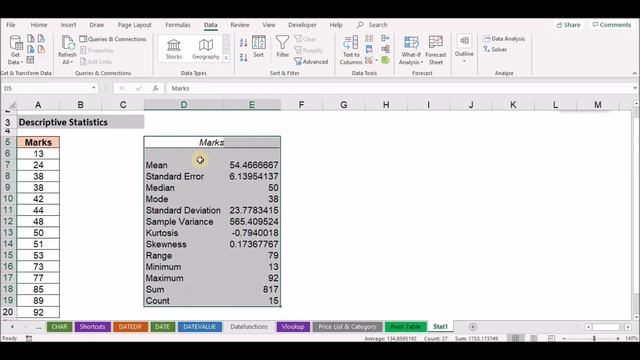 Excel tutorials sinhala | Data Analysis ToolPak | Descriptive Statistics смотреть онлайн