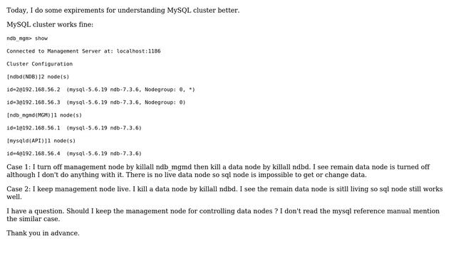 MySQL cluster: Failover between data node смотреть онлайн
