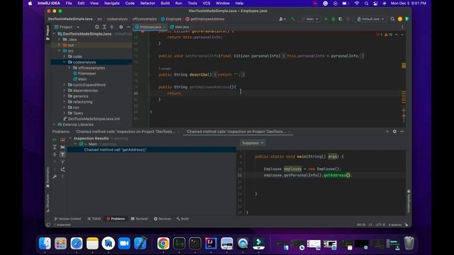 Code Analysis series in IntelliJ: The problem with chained method calls, how to find and fix (Java) смотреть онлайн