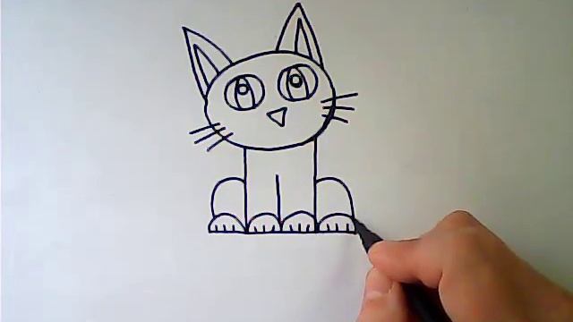 Как нарисовать черного кота? Очень просто! смотреть онлайн