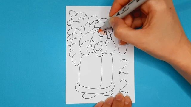 РИСУЕМ НОВОГОДНЮЮ ОТКРЫТКУ 2022 ДЕД МОРОЗ/1240/DRAW A CHRISTMAS CARD SANTA CLAUS смотреть онлайн