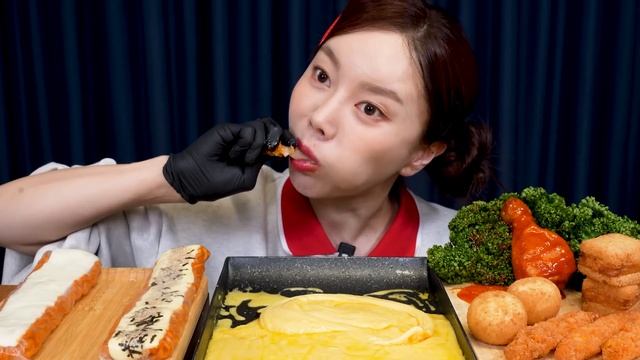 롱 불닭쌈 ? 양념치킨 대왕 치즈퐁듀 먹방 Long Buldak Fire Noodles Wraps Cheese Fondue Chcicken Mukbang ASMR Ssoyoung
