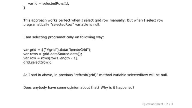 jQuery : Select programmatically Kendo grid row смотреть онлайн