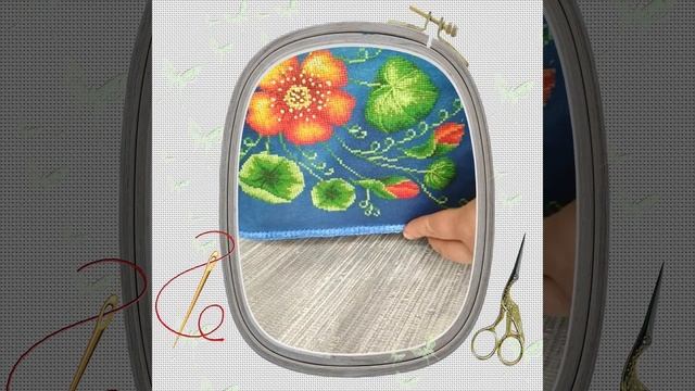 Вышивка крестом. Настурция на шкатулке смотреть онлайн