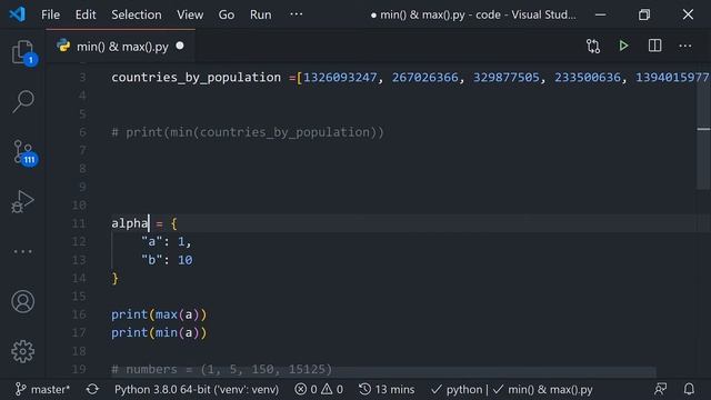 Get Minimum and Maximum Value in Lists using min() & max() | Python Built-in Functions смотреть онлайн