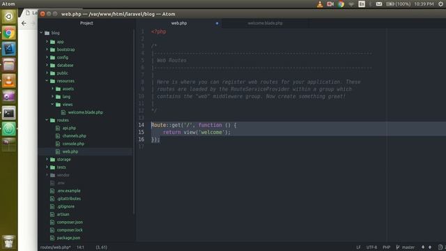 Laravel tutorial - create first page смотреть онлайн