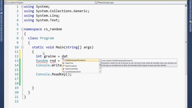 Tutoriel 4 C# en Français -random nombre aléatoire смотреть онлайн