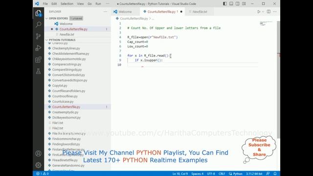 #173 Python Full Course Count Upper Lower Case Letters From a File смотреть онлайн
