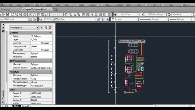 AutoCAD Training Chapter05 Exercise HD - Adding Text & Dimensions to Floor Plan смотреть онлайн