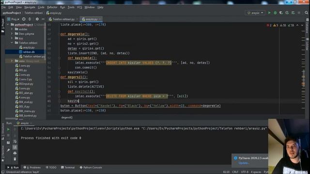Python - Tkinter Arayüz ve Veri Tabanı Bağlantısı - Butonlara Görev Verme (Bölüm 3) смотреть онлайн