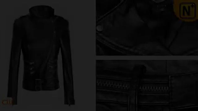 Women's Cool Fashion Zipper Decorative Epaulets Black Leather Motorcycle Jacket-WWW.CWMALLS.COM смотреть онлайн
