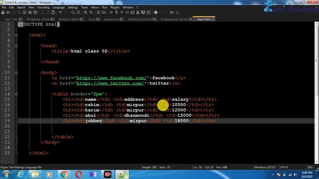 Class 3 - Links, Table, Iframe - HTML CSS Bootstrap Crash Course | Zahi Academy смотреть онлайн